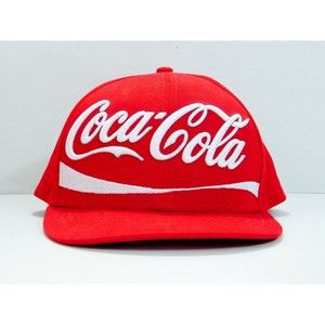 Vintage Red Classic Coca-Cola Coke White Snapback Hat Adjustable One Size